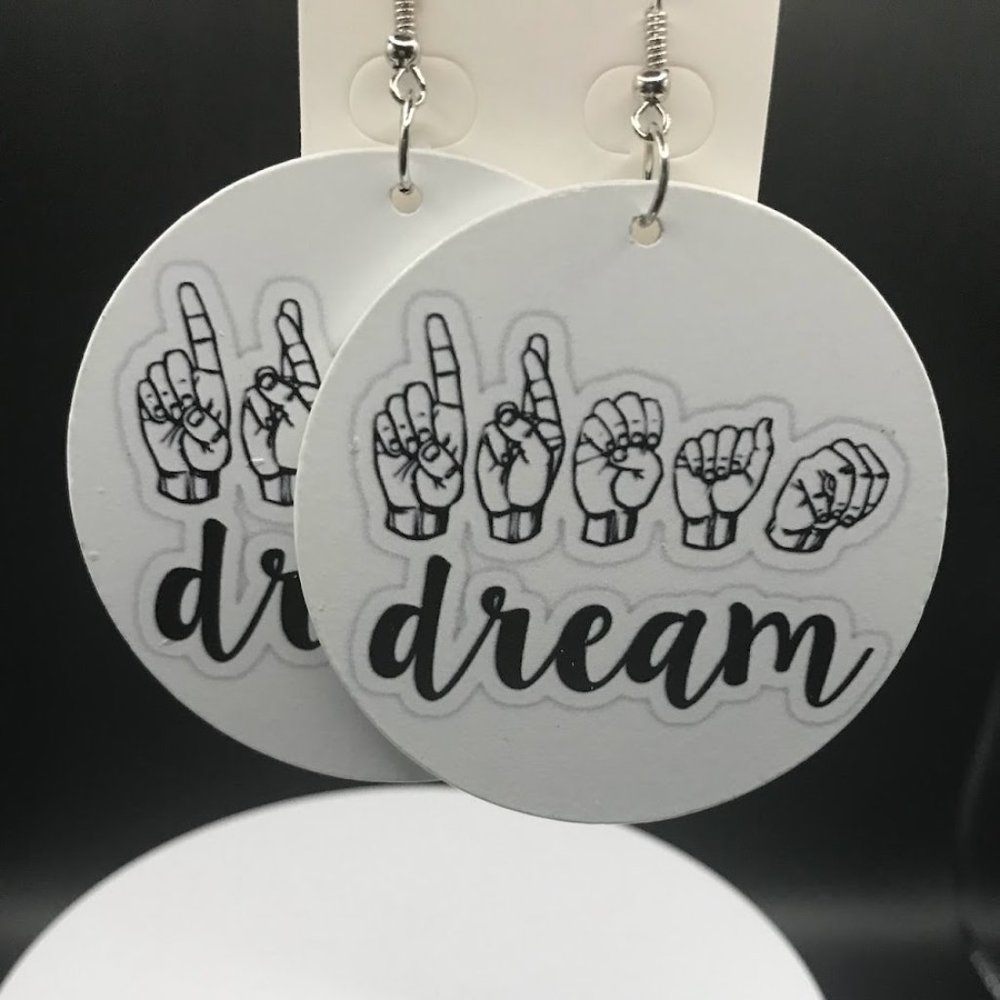 NWT Wooden Exquisite African Beauty Print Round Dangle Earrings Bohemian
